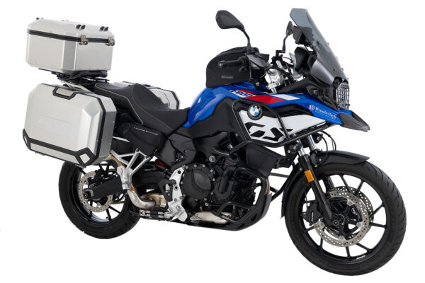 Wunderlich X-CASE X36 zilver op een BMW F 850 GS